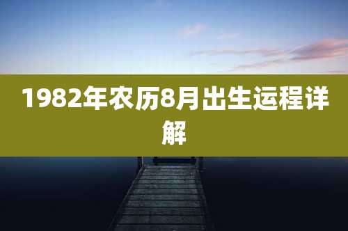 1982年农历8月出生运程详解