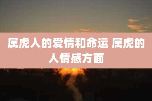 属虎人的爱情和命运 属虎的人情感方面