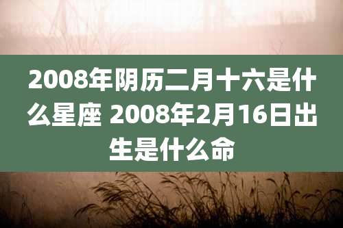 2008年阴历二月十六是什么星座 2008年2月16日出生是什么命