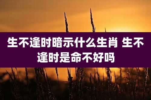 生不逢时暗示什么生肖 生不逢时是命不好吗