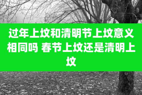 过年上坟和清明节上坟意义相同吗 春节上坟还是清明上坟