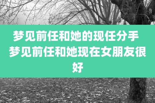 梦见前任和她的现任分手 梦见前任和她现在女朋友很好