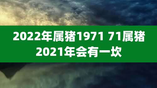2022年属猪1971 71属猪2021年会有一坎