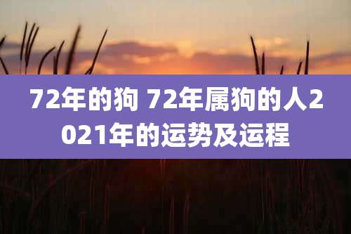 72年的狗 72年属狗的人2021年的运势及运程