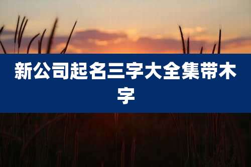 新公司起名三字大全集带木字