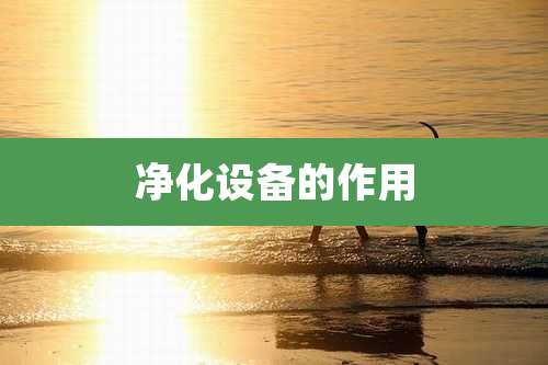 净化设备的作用