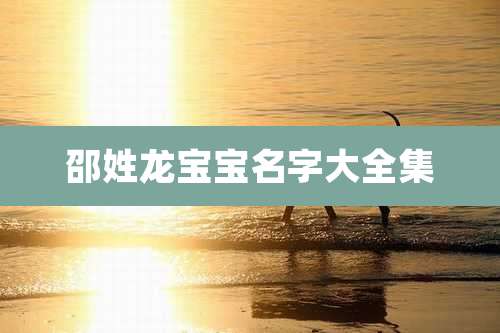 邵姓龙宝宝名字大全集