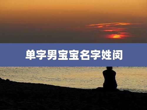 单字男宝宝名字姓闵