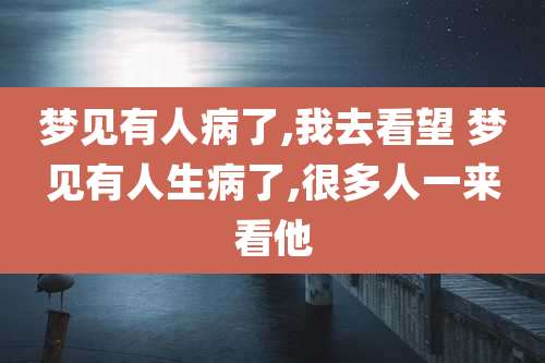 梦见有人病了,我去看望 梦见有人生病了,很多人一来看他
