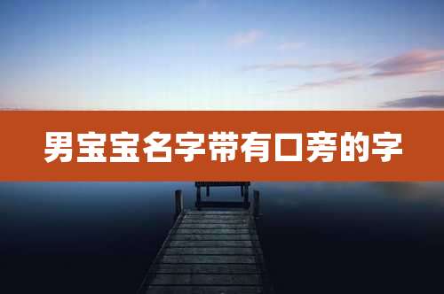 男宝宝名字带有口旁的字