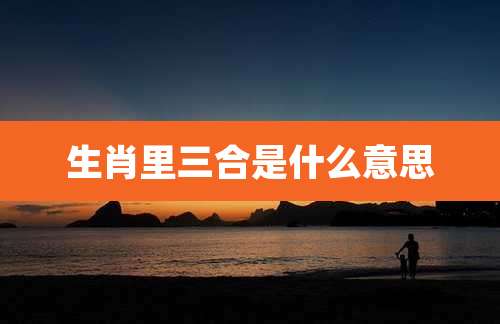 生肖里三合是什么意思