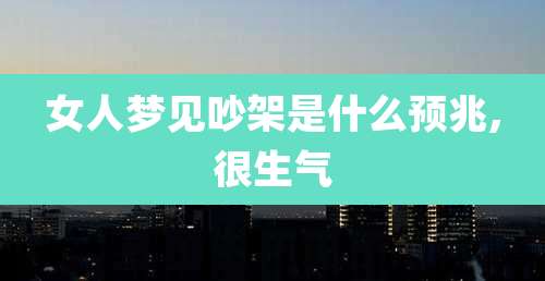 女人梦见吵架是什么预兆,很生气