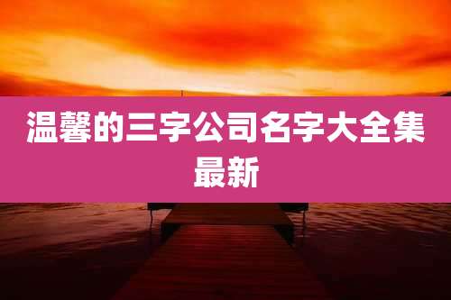 温馨的三字公司名字大全集最新