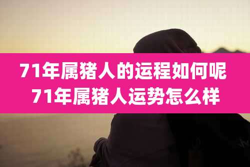 71年属猪人的运程如何呢 71年属猪人运势怎么样
