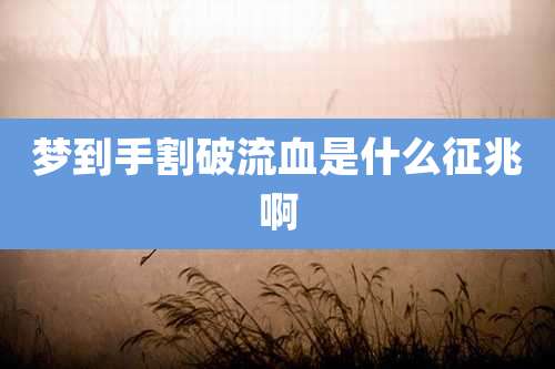 梦到手割破流血是什么征兆啊