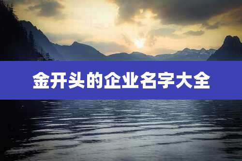 金开头的企业名字大全
