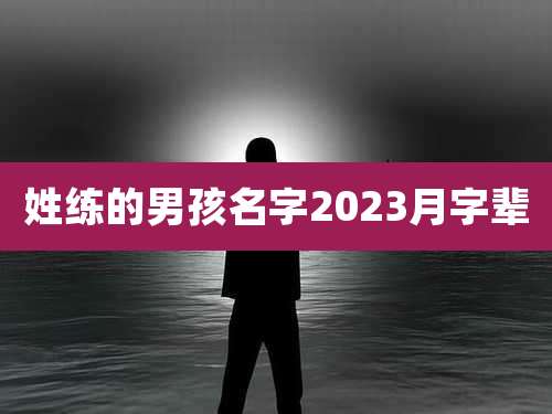 姓练的男孩名字2023月字辈