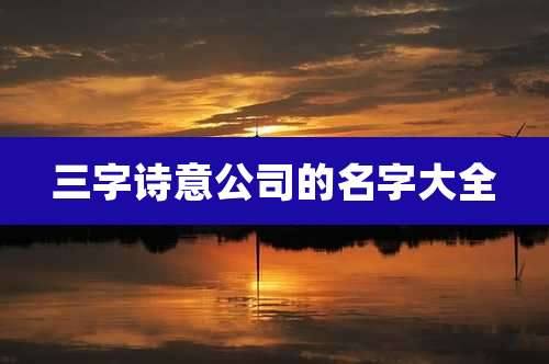 三字诗意公司的名字大全