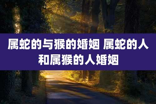 属蛇的与猴的婚姻 属蛇的人和属猴的人婚姻