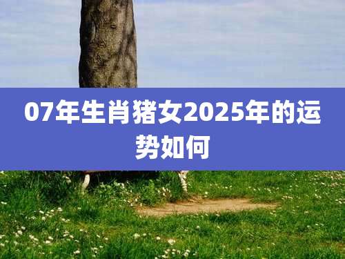 07年生肖猪女2025年的运势如何