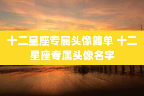 十二星座专属头像简单 十二星座专属头像名字