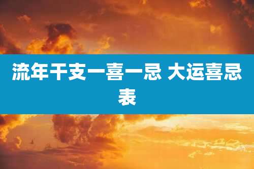 流年干支一喜一忌 大运喜忌表