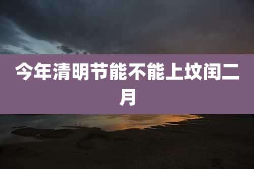 今年清明节能不能上坟闰二月