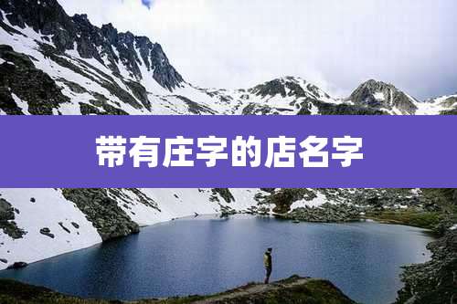 带有庄字的店名字