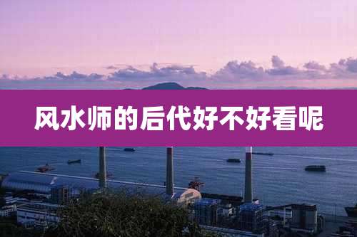 风水师的后代好不好看呢