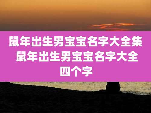 鼠年出生男宝宝名字大全集 鼠年出生男宝宝名字大全四个字