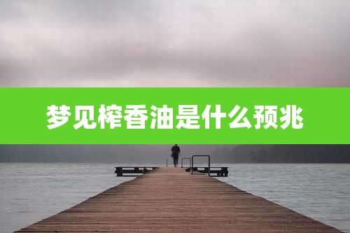 梦见榨香油是什么预兆