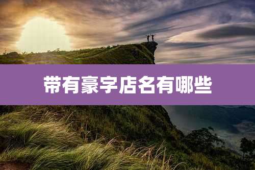 带有豪字店名有哪些