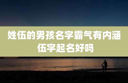 姓伍的男孩名字霸气有内涵 伍字起名好吗
