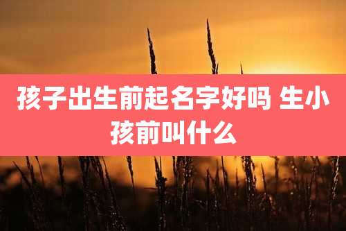 孩子出生前起名字好吗 生小孩前叫什么