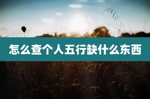 怎么查个人五行缺什么东西