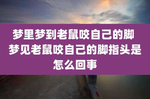 梦里梦到老鼠咬自己的脚 梦见老鼠咬自己的脚指头是怎么回事
