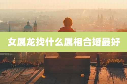 女属龙找什么属相合婚最好