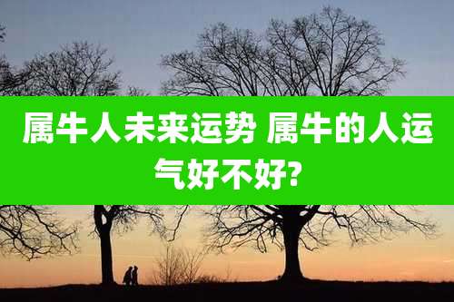 属牛人未来运势 属牛的人运气好不好?
