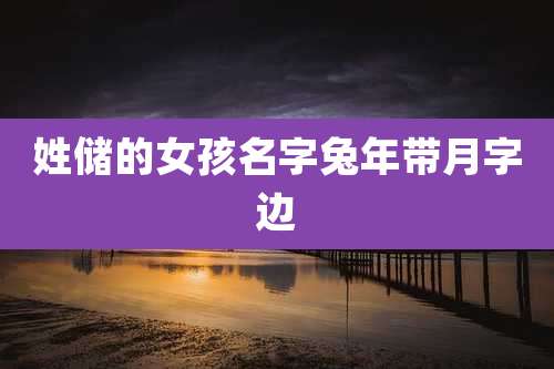 姓储的女孩名字兔年带月字边