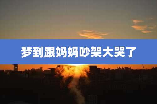梦到跟妈妈吵架大哭了