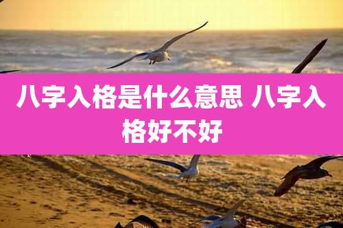 八字入格是什么意思 八字入格好不好