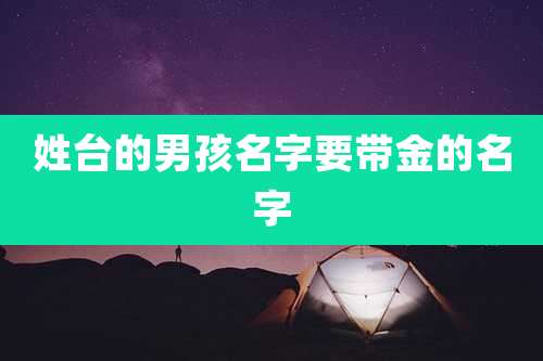 姓台的男孩名字要带金的名字