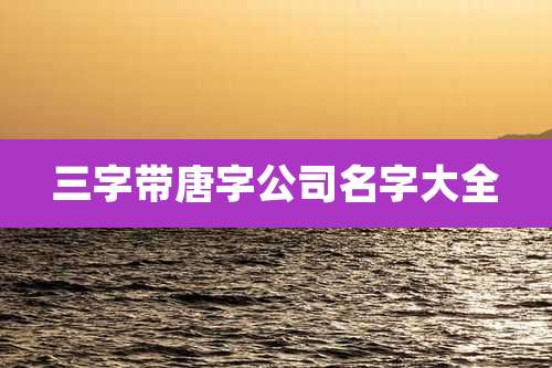 三字带唐字公司名字大全