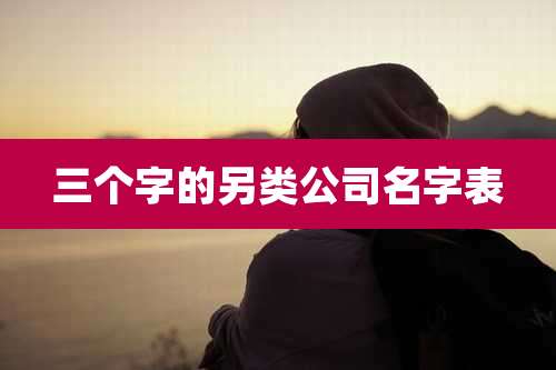 三个字的另类公司名字表