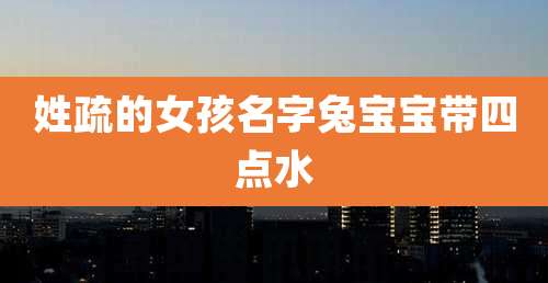 姓疏的女孩名字兔宝宝带四点水