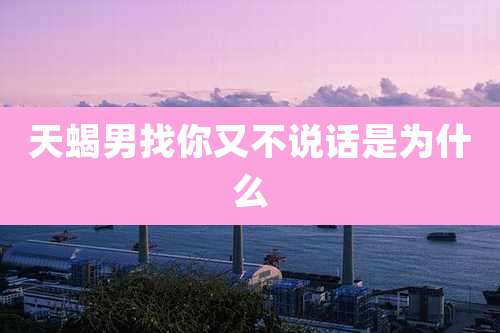 天蝎男找你又不说话是为什么