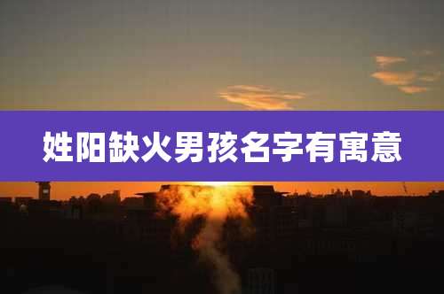 姓阳缺火男孩名字有寓意