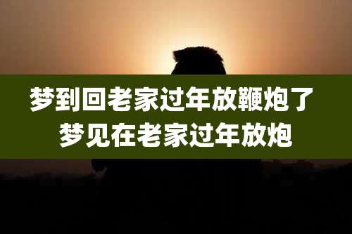 梦到回老家过年放鞭炮了 梦见在老家过年放炮