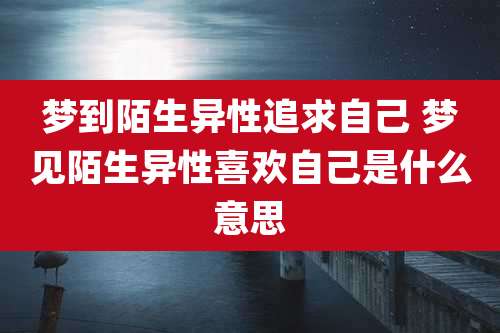 梦到陌生异性追求自己 梦见陌生异性喜欢自己是什么意思