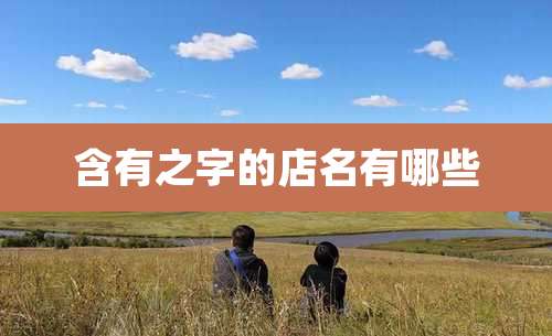 含有之字的店名有哪些